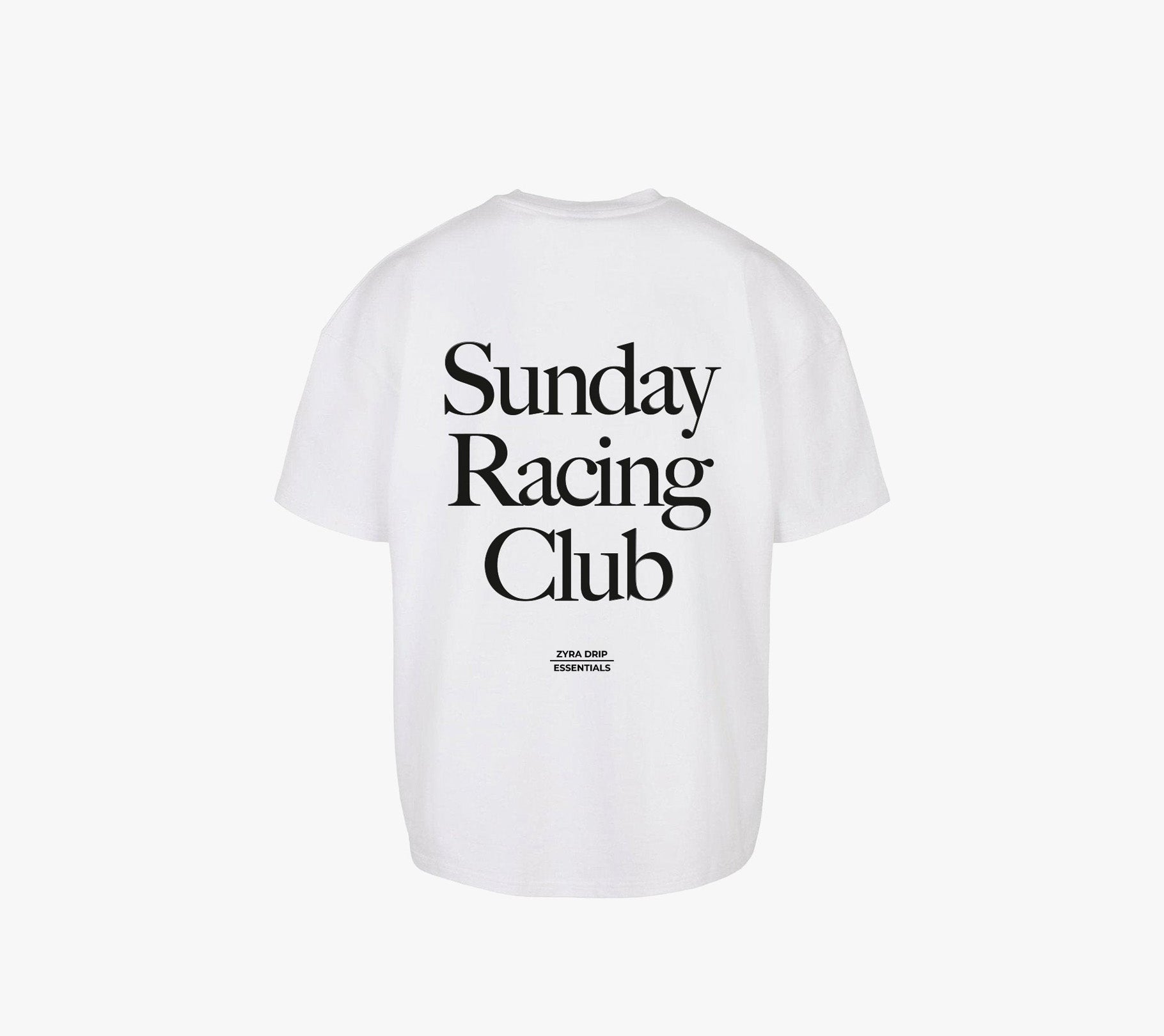 Sunday Racing Club Graphic T-Shirt – White Streetwear Tee for Men & Women