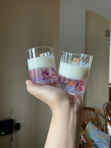 Flower Gel Wax Candle with Wood Wick – for Relaxation & Ambience image 1