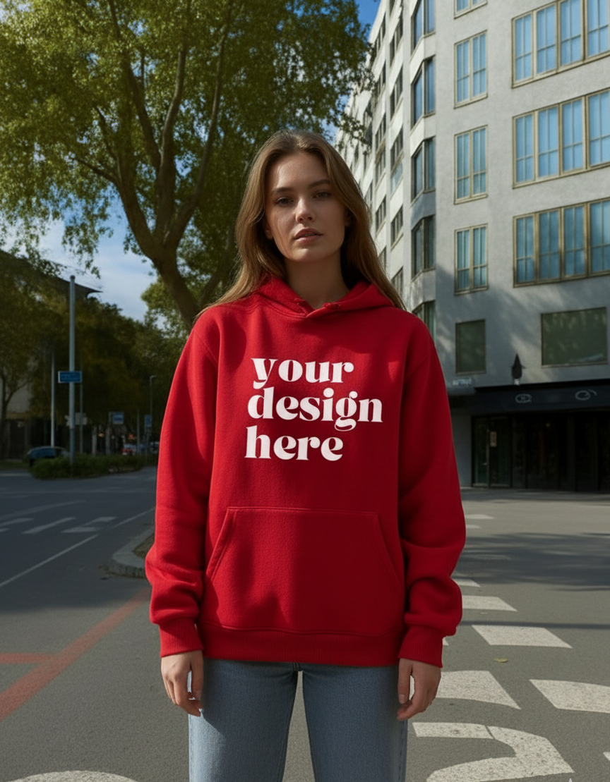 Custom Back Print Hoodie | Red, Black, White, Navy, Maroon