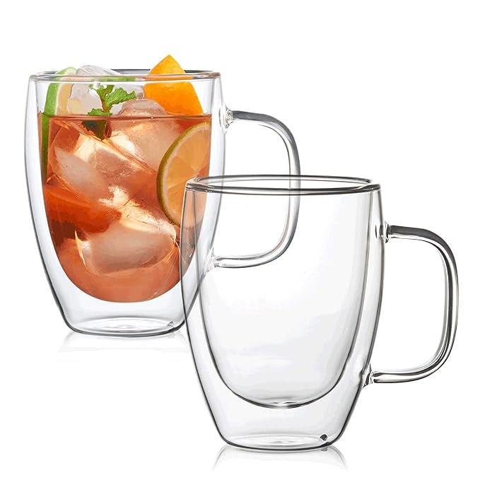 Doubled walled Glass Cup - 350 ML – Insulated Hot & Cold Beverage Gl image 4