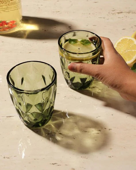 Green Color Glasses 1 piece- 300ML, Stylish and Durable image 2