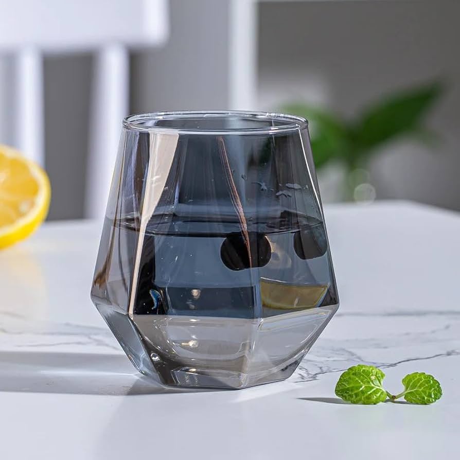 Crystal Whiskey Glasses Set - 310ML, Black Color, 6 Pieces - Premium Quality, El image 0