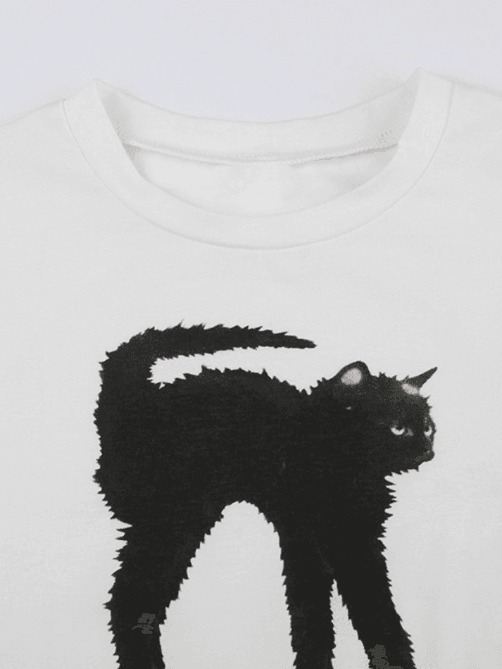 Trendy Black Cat Baby Tee