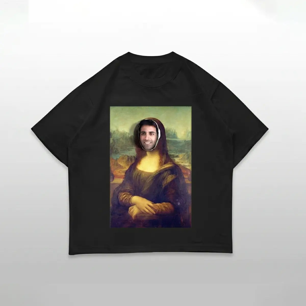 Mona Lisa ft Raju Oversized T-Shirt | Art Graphic Streetwear Tee