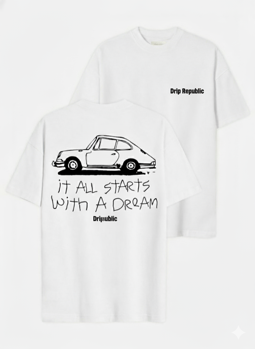 Classic Car Enthusiast Tee | Starts With A Dream | Criminally Good
