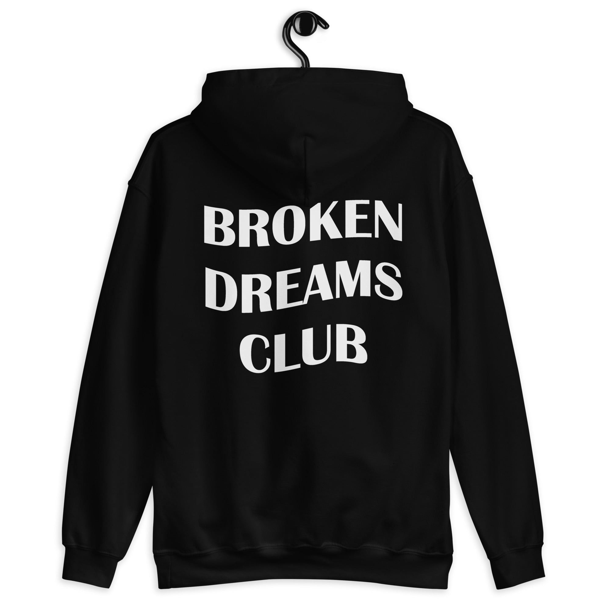 Broken Dreams Club Black Oversized Hoodie for Men & Women | Premium Cotton Streetwear Sweatshirt