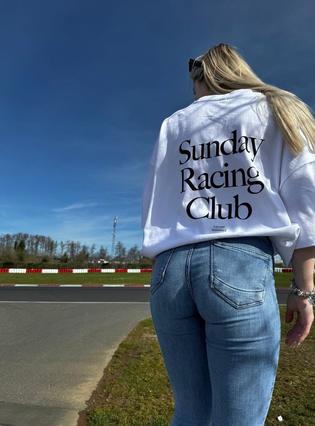 Sunday Racing Club Graphic T-Shirt – White Streetwear Tee for Men & Women