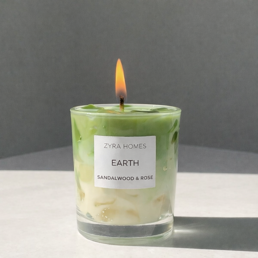 Minimal Latte-Style Decorative Soy & Gel Wax Candle