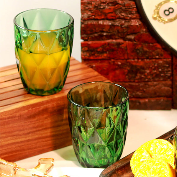 Green Color Glasses set of 2 piece- 300ML, Stylish and Durable image 2