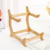 Elegant Two-Tier Ceramic Fruit Plate with Wooden Holder – Stylish Table Décor image 3