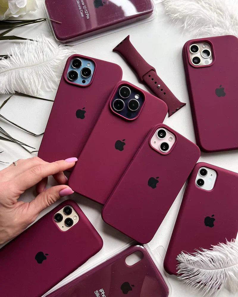Wine Maroon iPhone Silicone Case – Premium Soft Touch Cover | Criminally Good™