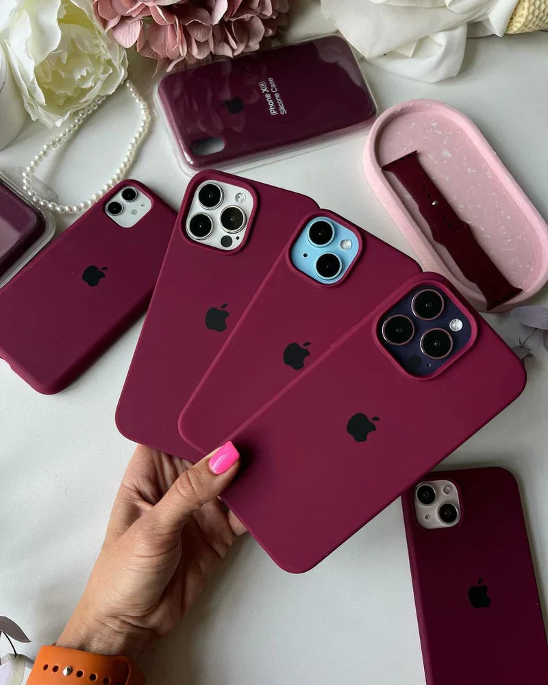 Wine Maroon iPhone Silicone Case – Premium Soft Touch Cover | Criminally Good™