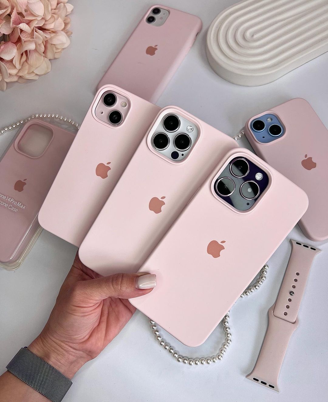 Chalk Pink Silicone iPhone Case – Shockproof Soft Edges by Neas Original