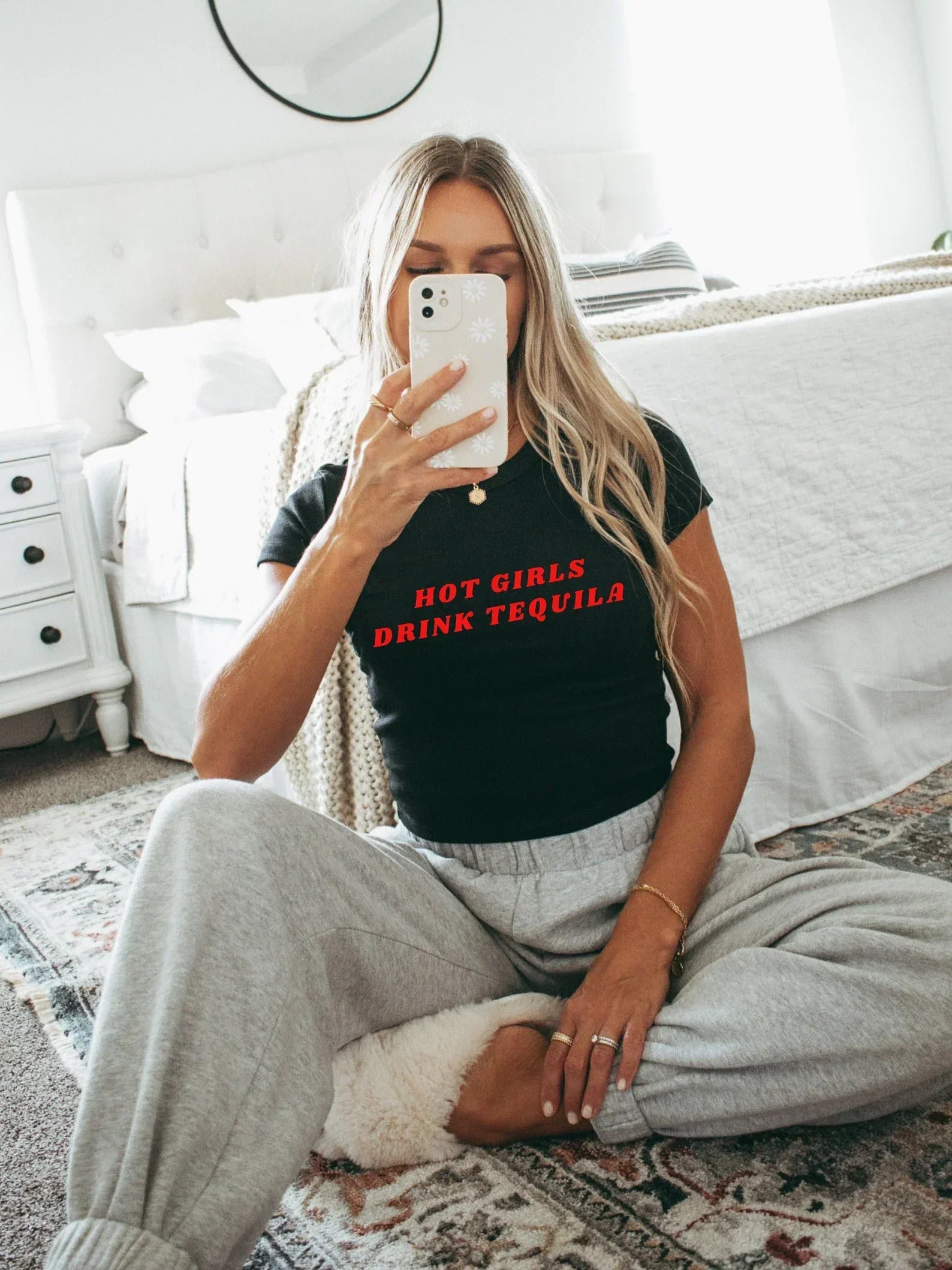 Hot Girls Drink Tequila Baby Tee – Women’s Crop Top