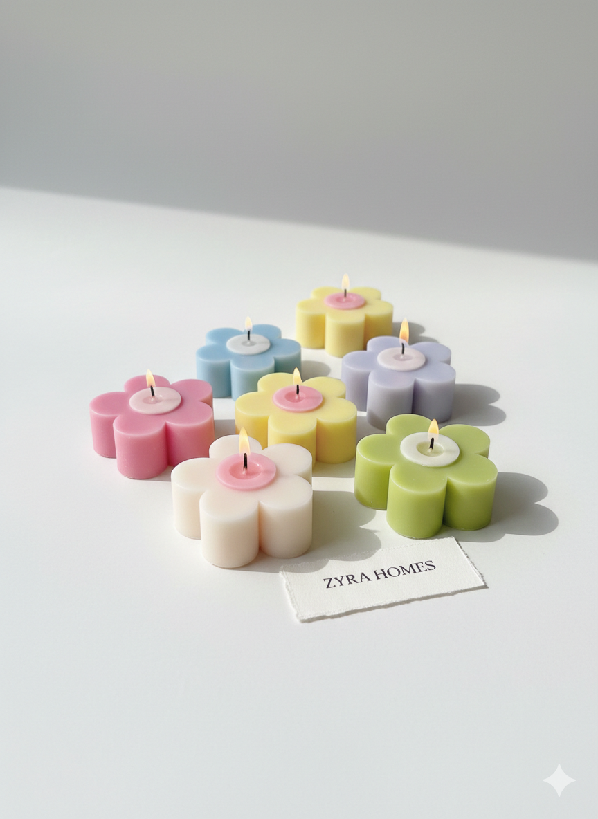 Flower Sculpted Soy Wax Decorative Candle for Modern Home Décor (one piece)