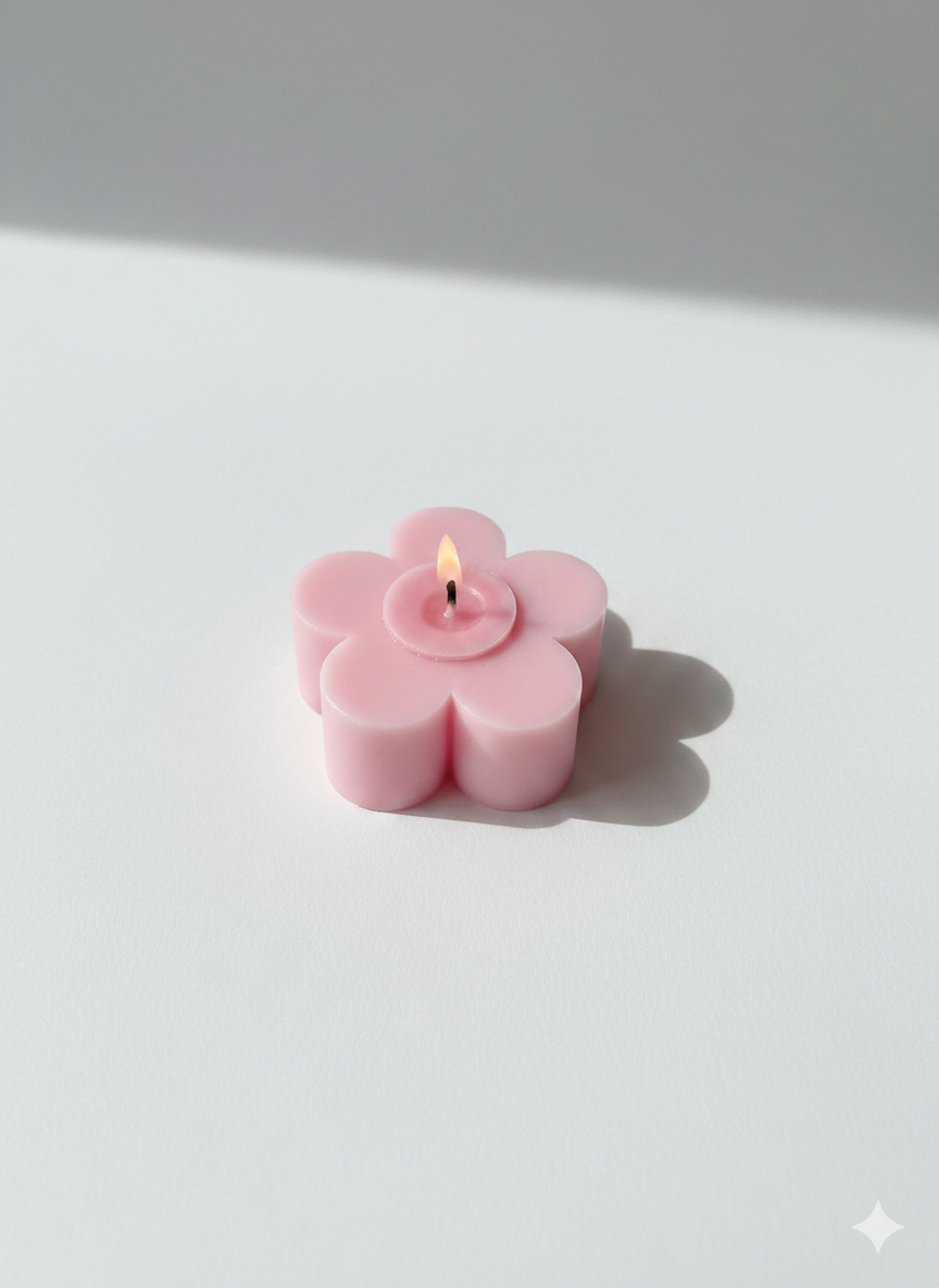 Flower Sculpted Soy Wax Decorative Candle for Modern Home Décor (one piece)