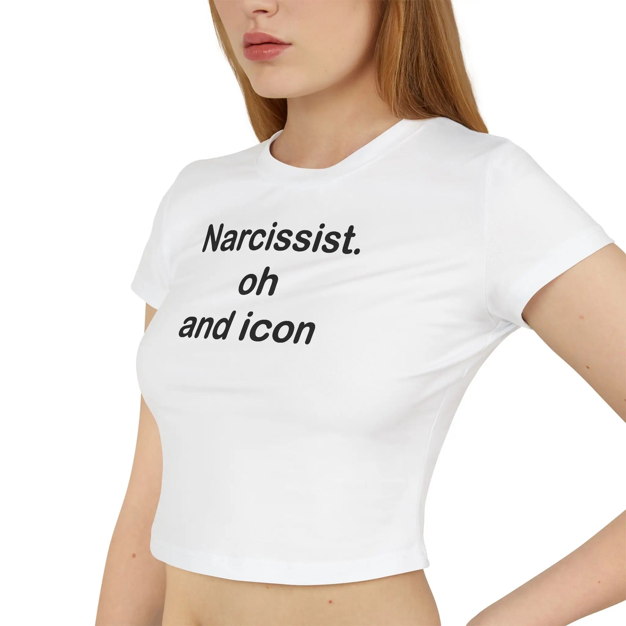Narcissist Oh and Icon Baby Tee – Black Crop Top