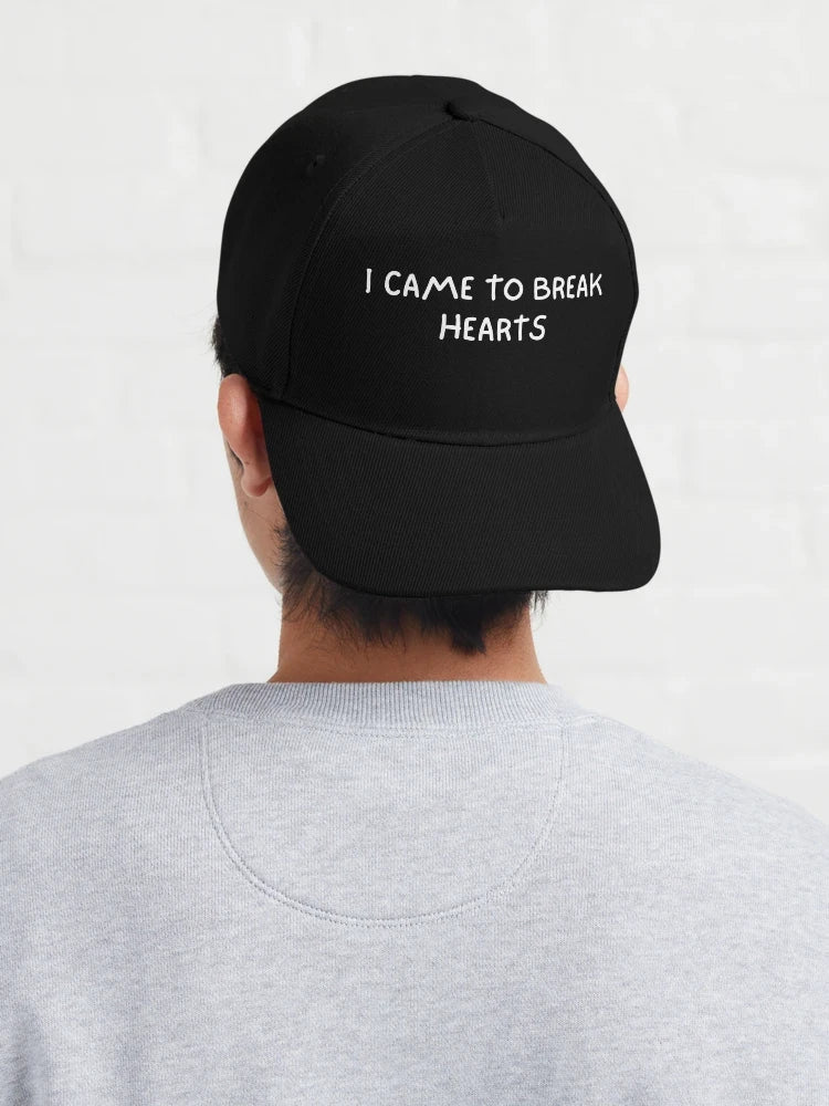 I Came to Break Hearts Black Baseball Cap 