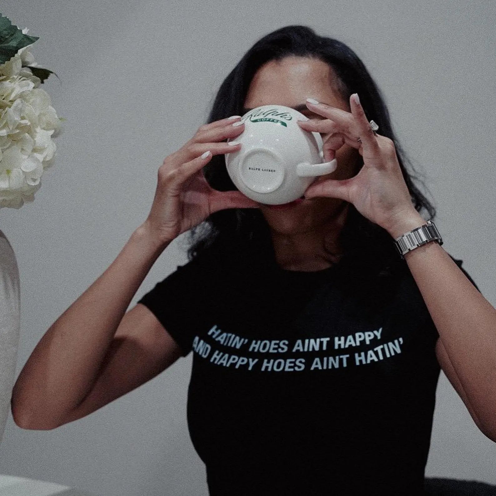 Hatin’ Hoes Ain’t Happy Women’s Baby Tee – Slim Fit Graphic Crop Top