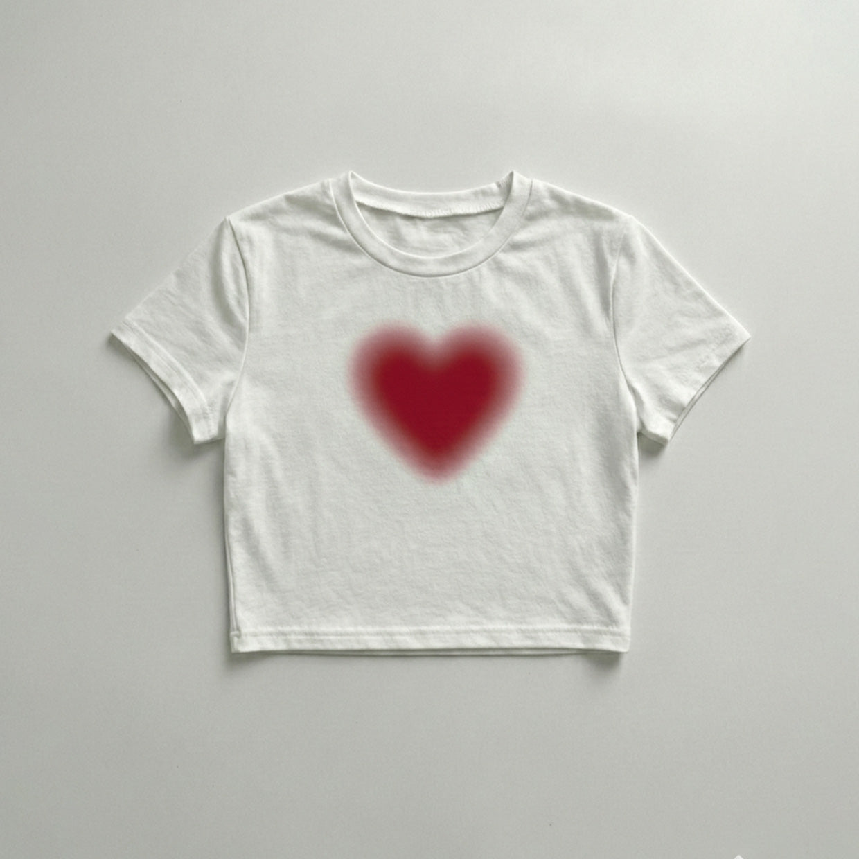 Minimal Red Heart Crop Top Baby Tee | Soft Cotton Fitted T-Shirt for Women – Criminally Good