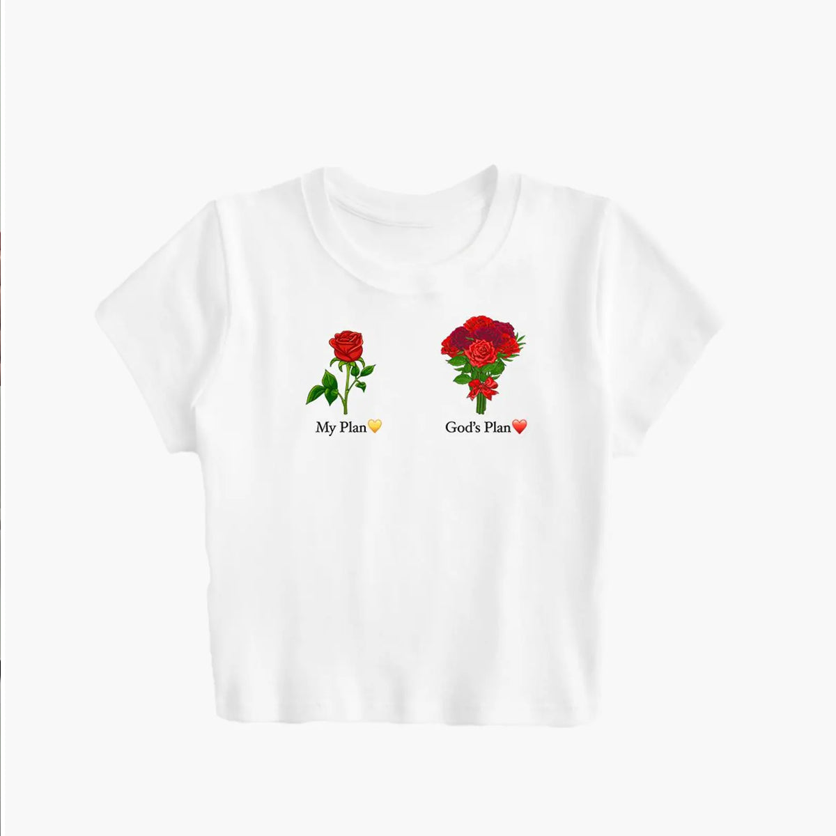 My Plan God’s Plan Women’s Baby Tee – Slim Fit Graphic Crop Top