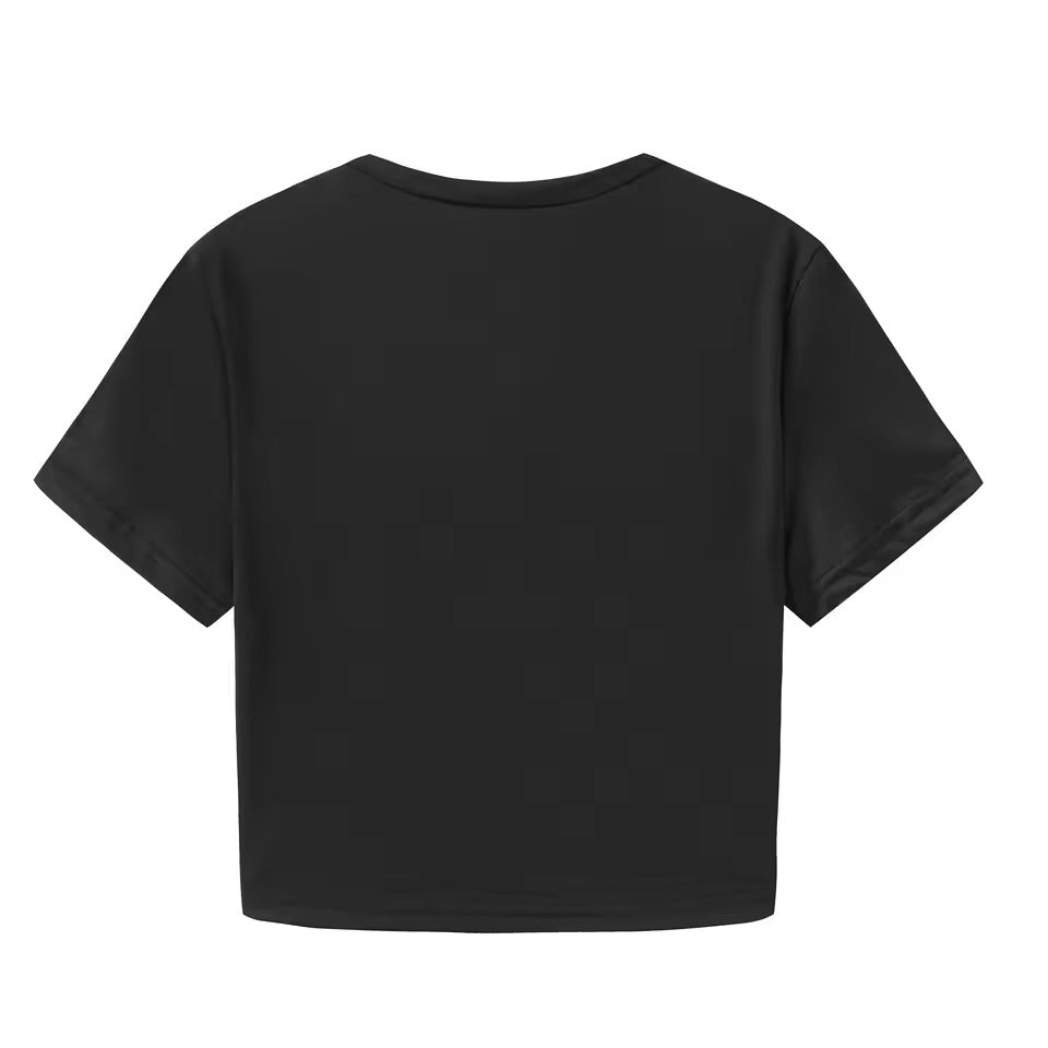 Future MILF Printed Black Baby Tee for Women