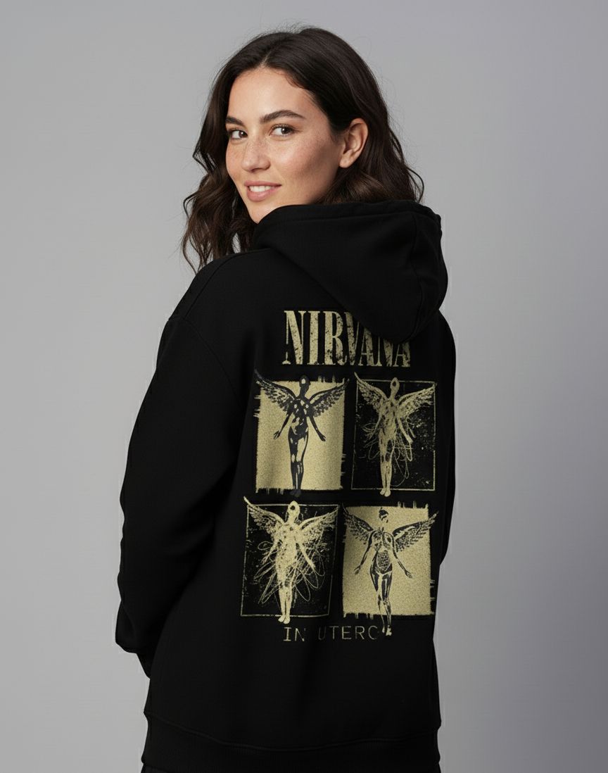 Nirvana Oversized Hoodie for Women | Premium Cotton Drop Shoulder Hoodie | Criminally Good