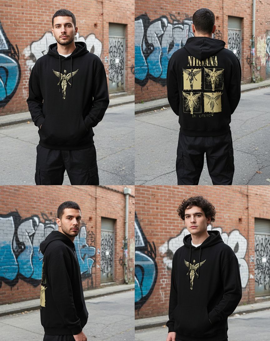 Nirvana Oversized Hoodie for Men | 100% Cotton Drop Shoulder Hoodie