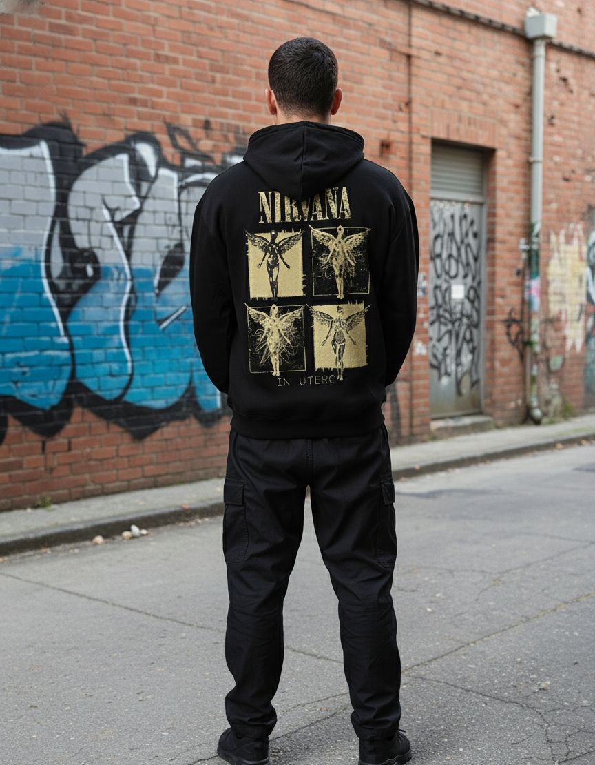 Nirvana Oversized Hoodie for Men | 100% Cotton Drop Shoulder Hoodie