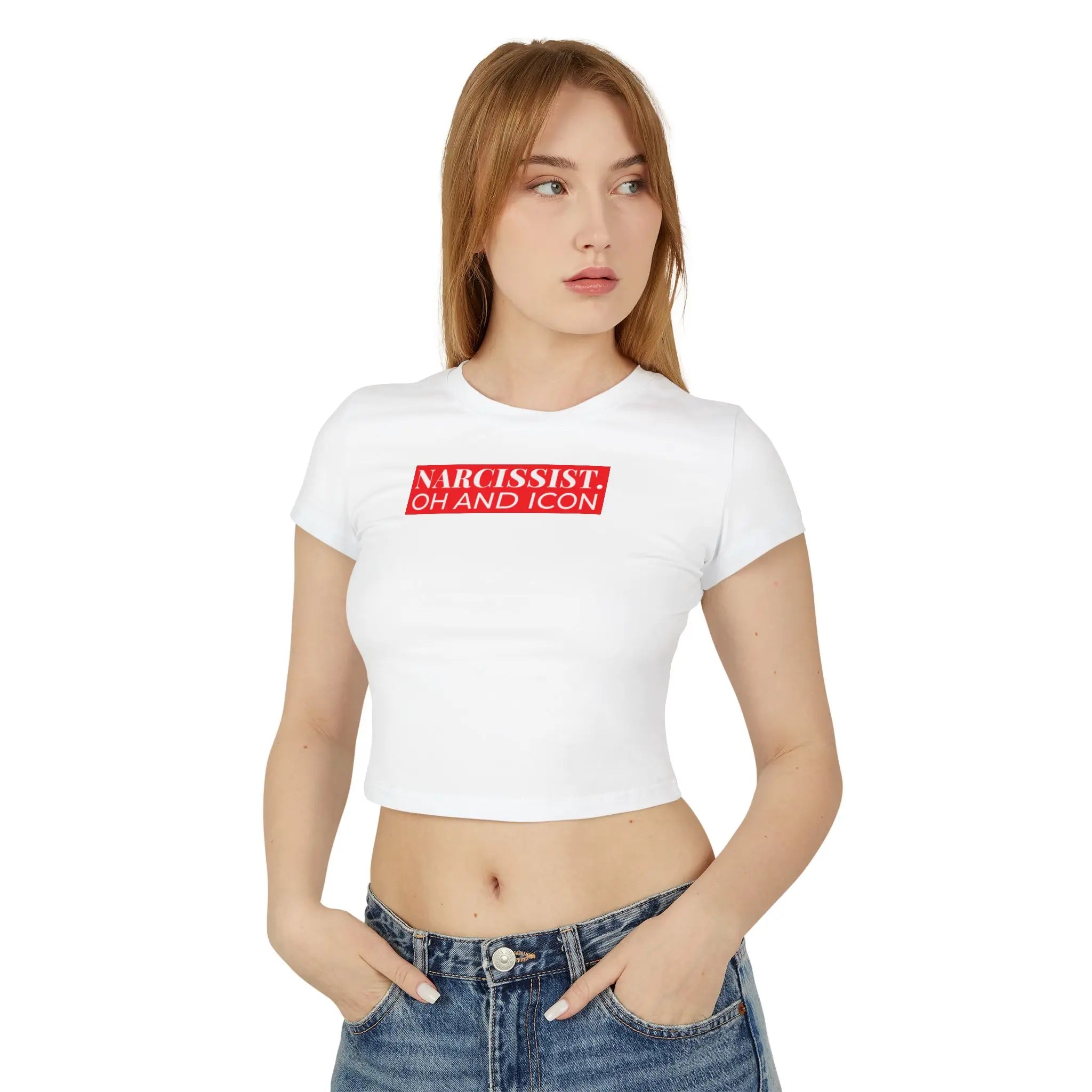 Narcissist Oh and Icon Baby Tee – Black Crop Top